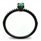 MADA033 - IP Black(Ion Plating) Stainless Steel Ring with AAA Grade CZ  in Emerald