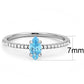 MADA034 - High polished (no plating) Stainless Steel Ring with AAA Grade CZ  in Sea Blue