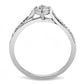 MADA035 - High polished (no plating) Stainless Steel Ring with AAA Grade CZ  in Clear