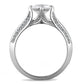 MADA036 - High polished (no plating) Stainless Steel Ring with AAA Grade CZ  in Clear