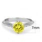 MADA037 - High polished (no plating) Stainless Steel Ring with AAA Grade CZ  in Topaz