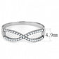 MADA041 - High polished (no plating) Stainless Steel Ring with AAA Grade CZ  in Clear