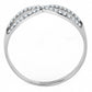 MADA041 - High polished (no plating) Stainless Steel Ring with AAA Grade CZ  in Clear