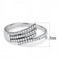 MADA043 - High polished (no plating) Stainless Steel Ring with AAA Grade CZ  in Clear