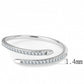 MADA044 - High polished (no plating) Stainless Steel Ring with AAA Grade CZ  in Clear