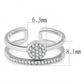 MADA048 - High polished (no plating) Stainless Steel Ring with AAA Grade CZ  in Clear