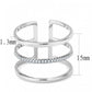MADA049 - High polished (no plating) Stainless Steel Ring with AAA Grade CZ  in Clear