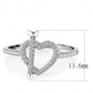 MADA052 - High polished (no plating) Stainless Steel Ring with AAA Grade CZ  in Clear