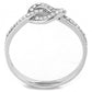 MADA053 - High polished (no plating) Stainless Steel Ring with AAA Grade CZ  in Clear