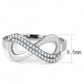 MADA054 - High polished (no plating) Stainless Steel Ring with AAA Grade CZ  in Clear
