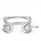 MADA056 - High polished (no plating) Stainless Steel Ring with AAA Grade CZ  in Clear