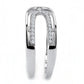 MADA056 - High polished (no plating) Stainless Steel Ring with AAA Grade CZ  in Clear