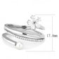 MADA059 - High polished (no plating) Stainless Steel Ring with Synthetic Pearl in White