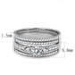 MADA062 - High polished (no plating) Stainless Steel Ring with AAA Grade CZ  in Clear