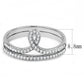 MADA063 - High polished (no plating) Stainless Steel Ring with AAA Grade CZ  in Clear