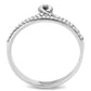 MADA063 - High polished (no plating) Stainless Steel Ring with AAA Grade CZ  in Clear