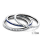 MADA066 - High polished (no plating) Stainless Steel Ring with AAA Grade CZ  in London Blue