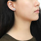 MADA067 - High polished (no plating) Stainless Steel Earrings with AAA Grade CZ  in Clear