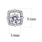 MADA070 - High polished (no plating) Stainless Steel Earrings with AAA Grade CZ  in Clear