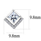MADA071 - High polished (no plating) Stainless Steel Earrings with AAA Grade CZ  in Clear