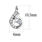 MADA074 - High polished (no plating) Stainless Steel Earrings with AAA Grade CZ  in Clear