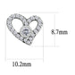 MADA075 - High polished (no plating) Stainless Steel Earrings with AAA Grade CZ  in Clear