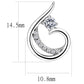 MADA077 - High polished (no plating) Stainless Steel Earrings with AAA Grade CZ  in Clear