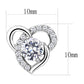 MADA078 - High polished (no plating) Stainless Steel Earrings with AAA Grade CZ  in Clear