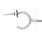 MADA079 - High polished (no plating) Stainless Steel Earrings with AAA Grade CZ  in Clear