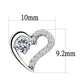 MADA083 - High polished (no plating) Stainless Steel Earrings with AAA Grade CZ  in Clear