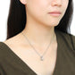 MADA084 - High polished (no plating) Stainless Steel Chain Pendant with AAA Grade CZ  in Clear