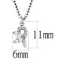 MADA088 - High polished (no plating) Stainless Steel Chain Pendant with AAA Grade CZ  in Clear