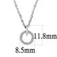 MADA091 - High polished (no plating) Stainless Steel Chain Pendant with AAA Grade CZ  in Clear