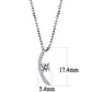 MADA092 - High polished (no plating) Stainless Steel Chain Pendant with AAA Grade CZ  in Clear