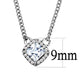 MADA096 - High polished (no plating) Stainless Steel Chain Pendant with AAA Grade CZ  in Clear
