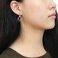 MADA099 - High polished (no plating) Stainless Steel Earrings with AAA Grade CZ  in Clear