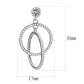 MADA100 - High polished (no plating) Stainless Steel Earrings with AAA Grade CZ  in Clear