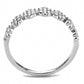 MADA102 - High polished (no plating) Stainless Steel Ring with AAA Grade CZ  in Clear