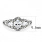 MADA103 - High polished (no plating) Stainless Steel Ring with AAA Grade CZ  in Clear