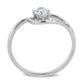 MADA105 - High polished (no plating) Stainless Steel Ring with AAA Grade CZ  in Clear