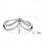 MADA109 - High polished (no plating) Stainless Steel Ring with AAA Grade CZ  in Clear