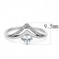 MADA110 - High polished (no plating) Stainless Steel Ring with AAA Grade CZ  in Clear