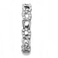 MADA111 - High polished (no plating) Stainless Steel Ring with AAA Grade CZ  in Clear
