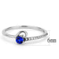 MADA114 - High polished (no plating) Stainless Steel Ring with AAA Grade CZ  in London Blue