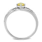 MADA118 - High polished (no plating) Stainless Steel Ring with AAA Grade CZ  in Topaz