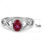 MADA119 - High polished (no plating) Stainless Steel Ring with AAA Grade CZ  in Ruby