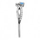 MADA120 - High polished (no plating) Stainless Steel Ring with AAA Grade CZ  in Sea Blue