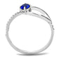 MADA121 - High polished (no plating) Stainless Steel Ring with AAA Grade CZ  in London Blue