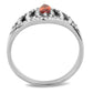 MADA123 - High polished (no plating) Stainless Steel Ring with AAA Grade CZ  in Orange