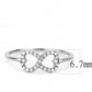 MADA125 - High polished (no plating) Stainless Steel Ring with AAA Grade CZ  in Clear